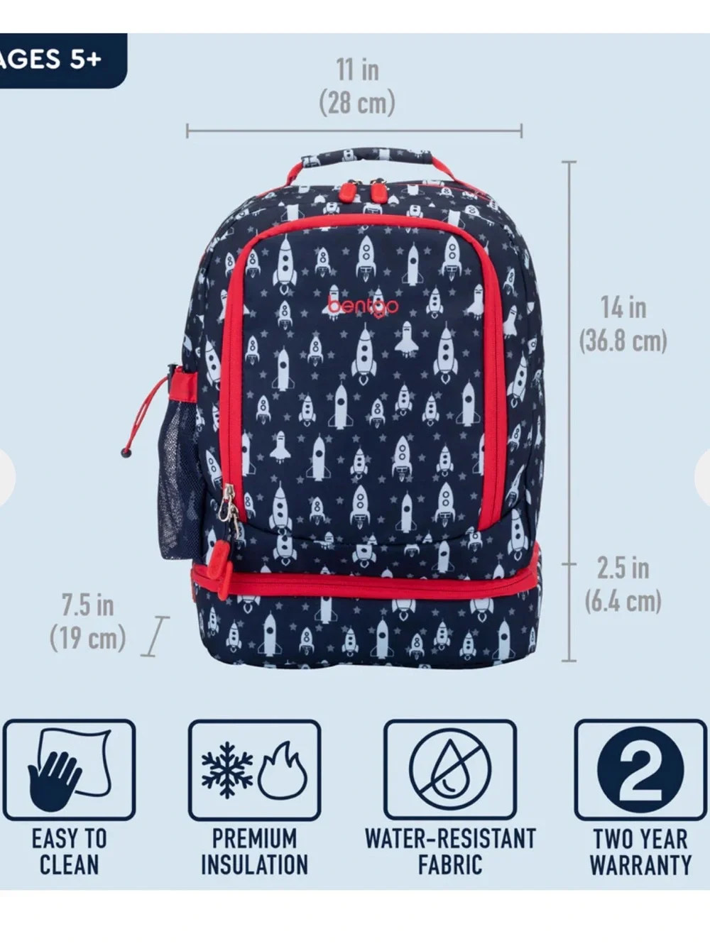 Bentgo Kids Space Rockets Backpack